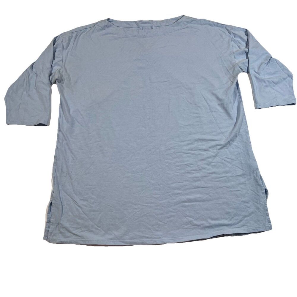 J. Jill Luxe Supima Pima Cotton Blend Pleat Back Tunic Top Shirt Women's M Tall